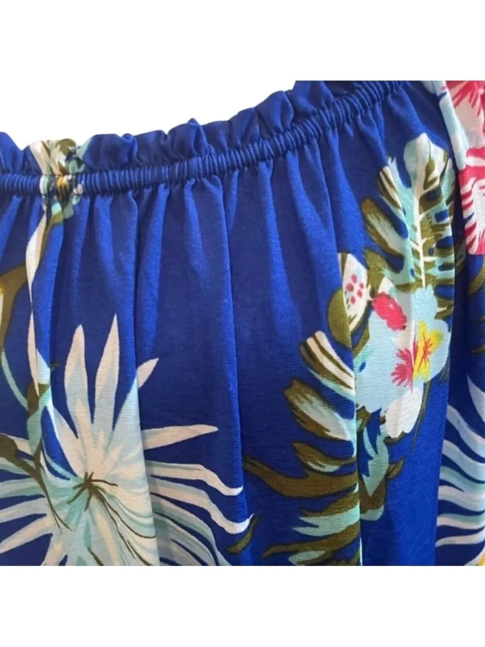 Floral Boho Tunic Dress Size 2X Blue Floral